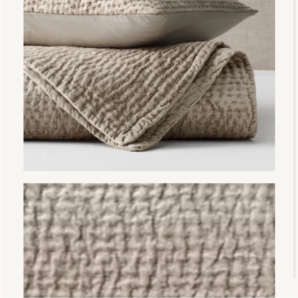 Restoration hardware euro shams in champagne color